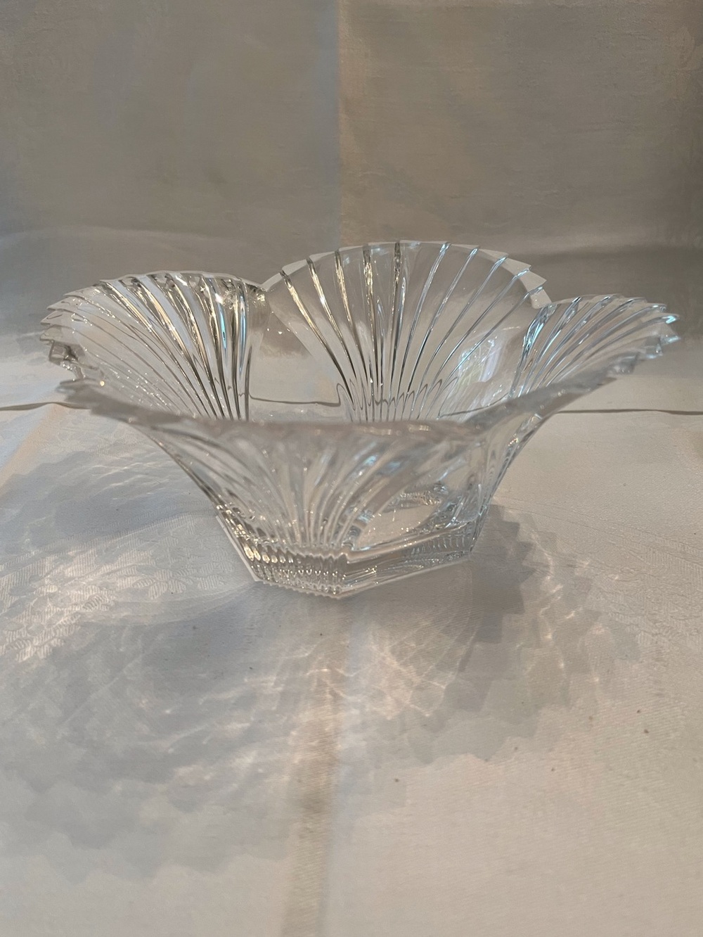 Vintage Mikasa LYDIA Heavy Lead Crystal Tulip Flower Bowl